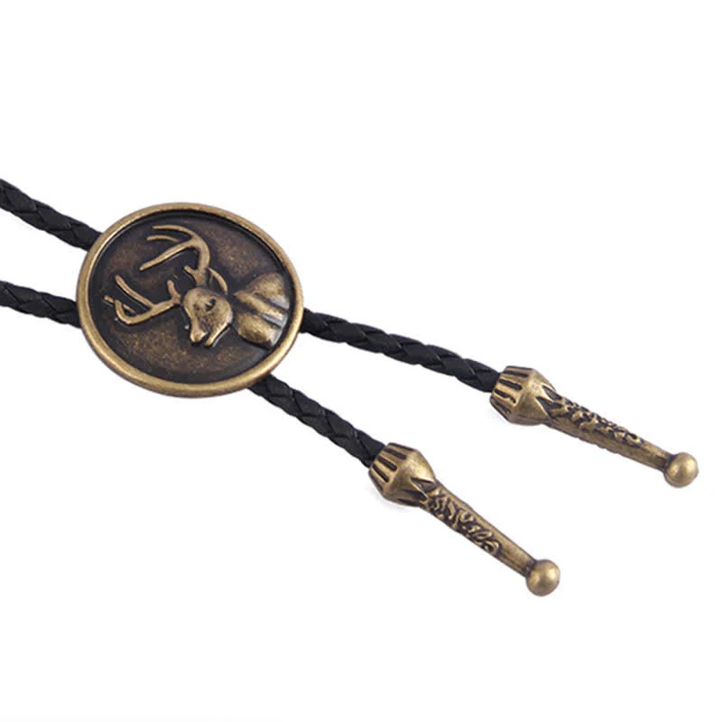 Western Deer Head Cowboy Rodeo Bolo Tie - Image 6
