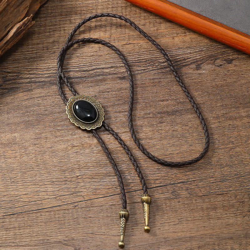 Western Eagle Bird Turquoise Stone Bolo Tie - Image 11