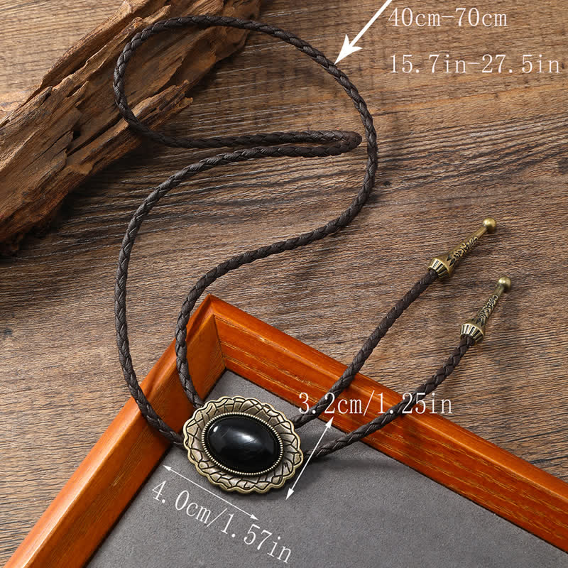 Western Eagle Bird Turquoise Stone Bolo Tie - Image 12