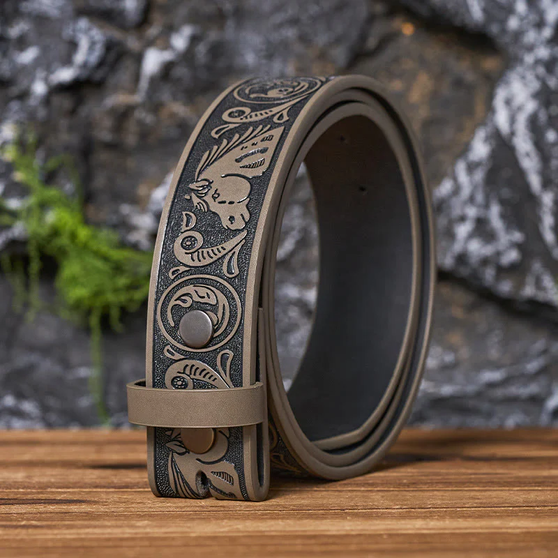 Western Horse-Patterned DIY Leather Belt Strap Without Belt Buckle - Image 11