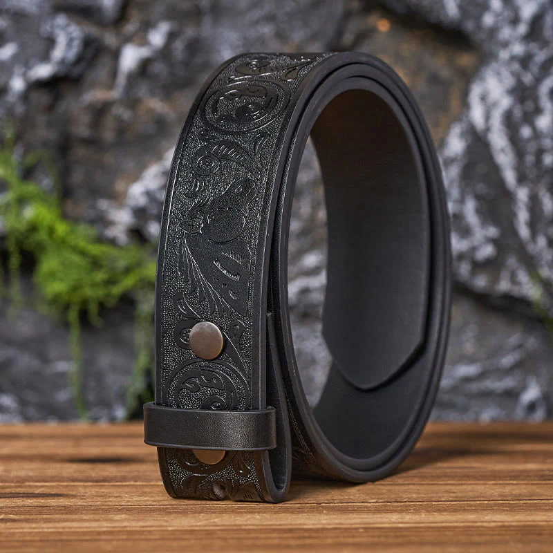 Western Horse-Patterned DIY Leather Belt Strap Without Belt Buckle - Image 5
