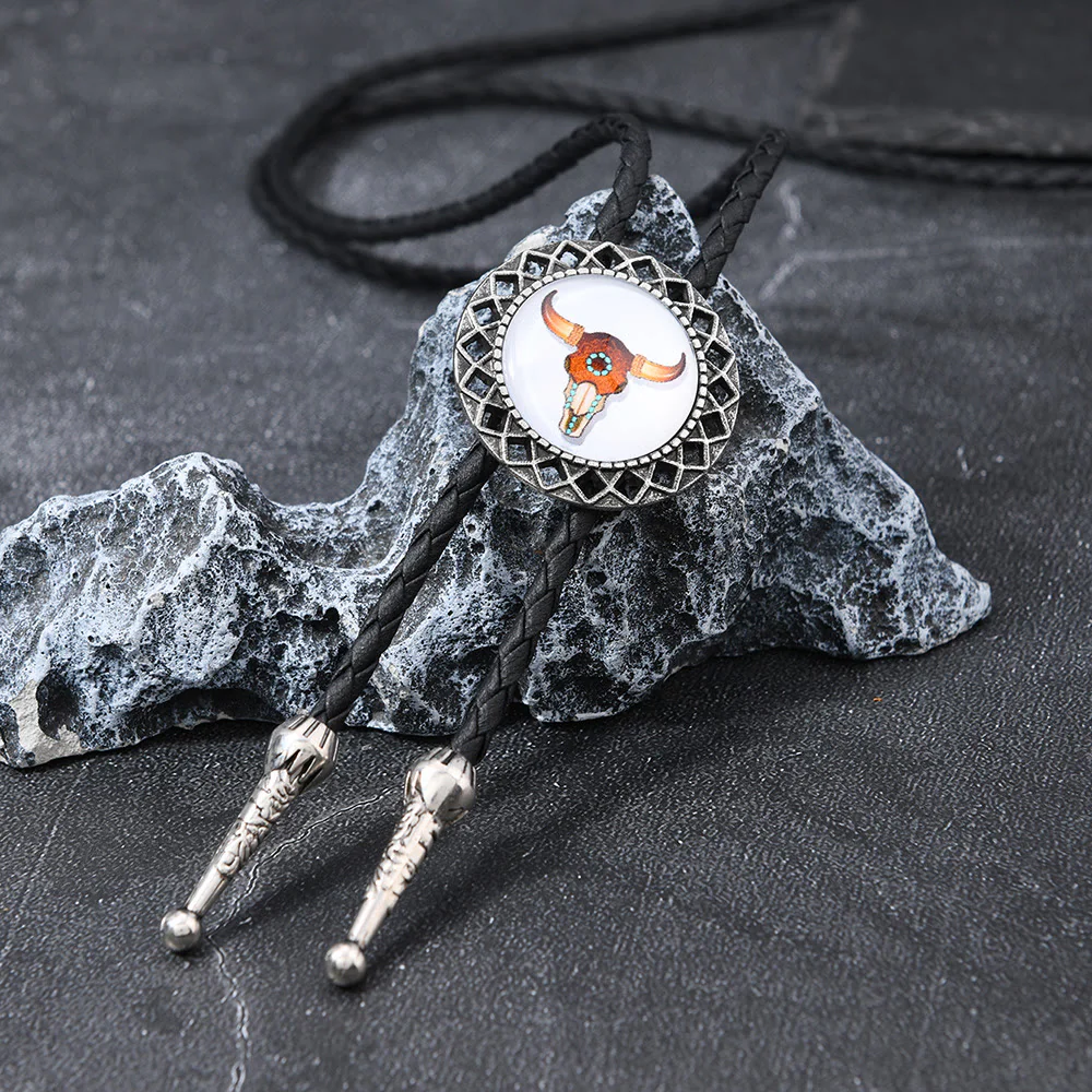 Western Icon Cowboy Knight Creative Bull Head Bolo Tie