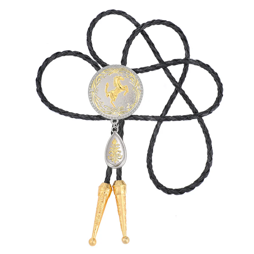 Western Portrait Medallion Layered Bolo Tie - Image 3