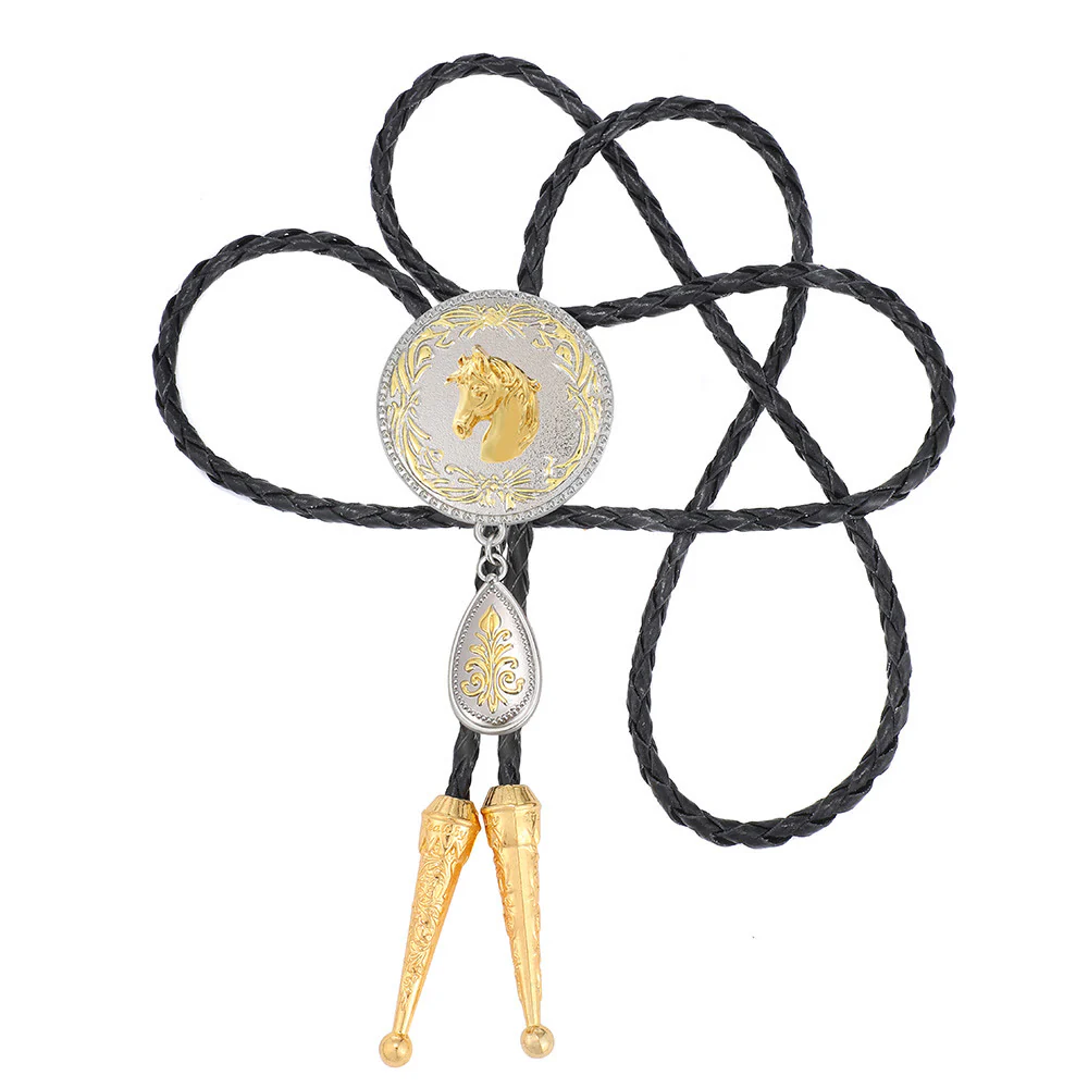 Western Portrait Medallion Layered Bolo Tie - Image 4