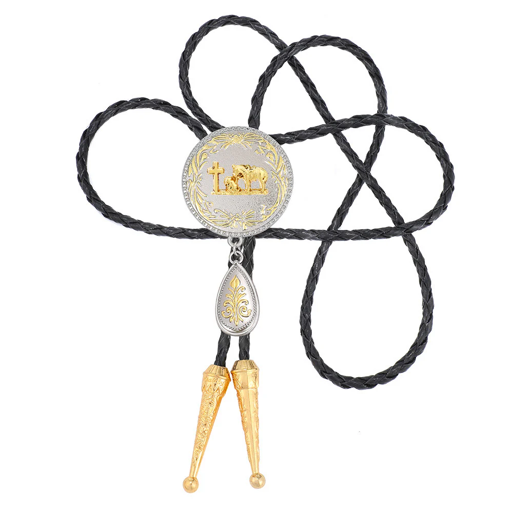 Western Portrait Medallion Layered Bolo Tie - Image 7