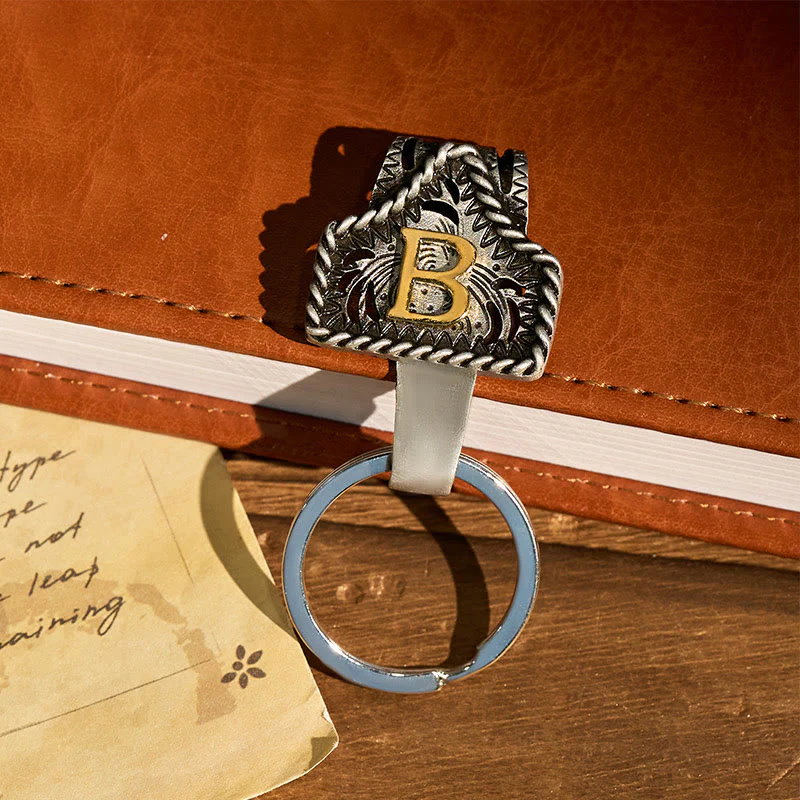 Western Retro Letter Keychain With Key-Shaped Knife - Image 4