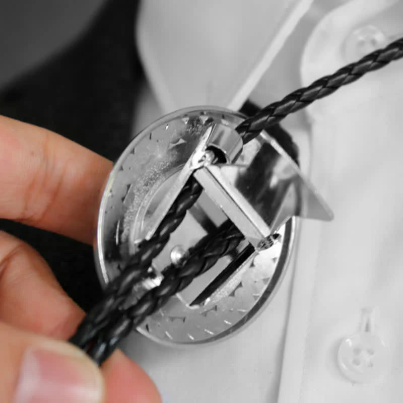 Western Style Middle Inlay Crystal Bolo Tie - Image 10