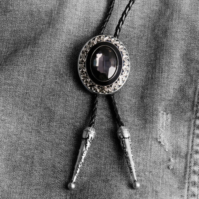 Western Style Middle Inlay Crystal Bolo Tie - Image 11