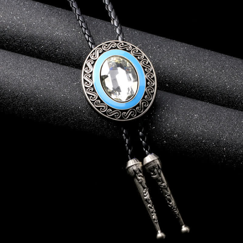 Western Style Middle Inlay Crystal Bolo Tie - Image 12