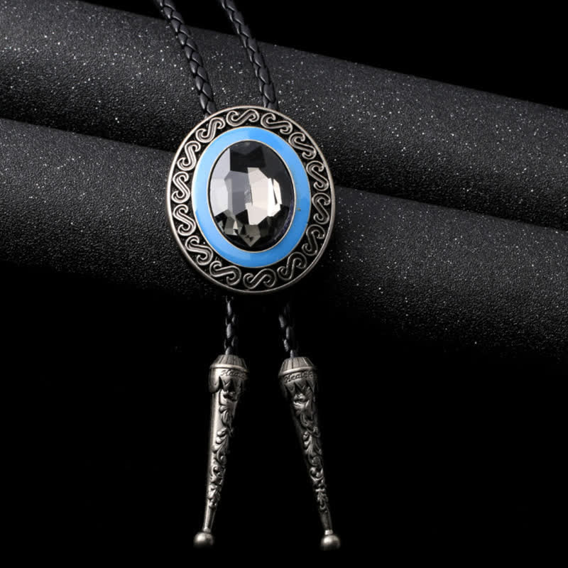 Western Style Middle Inlay Crystal Bolo Tie - Image 13