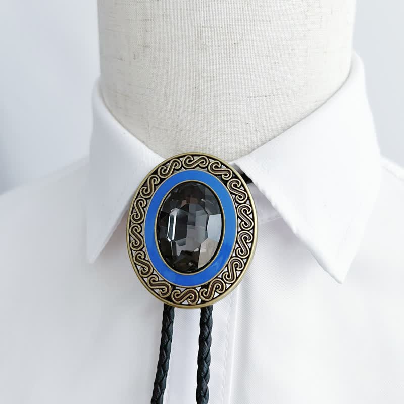Western Style Middle Inlay Crystal Bolo Tie - Image 2