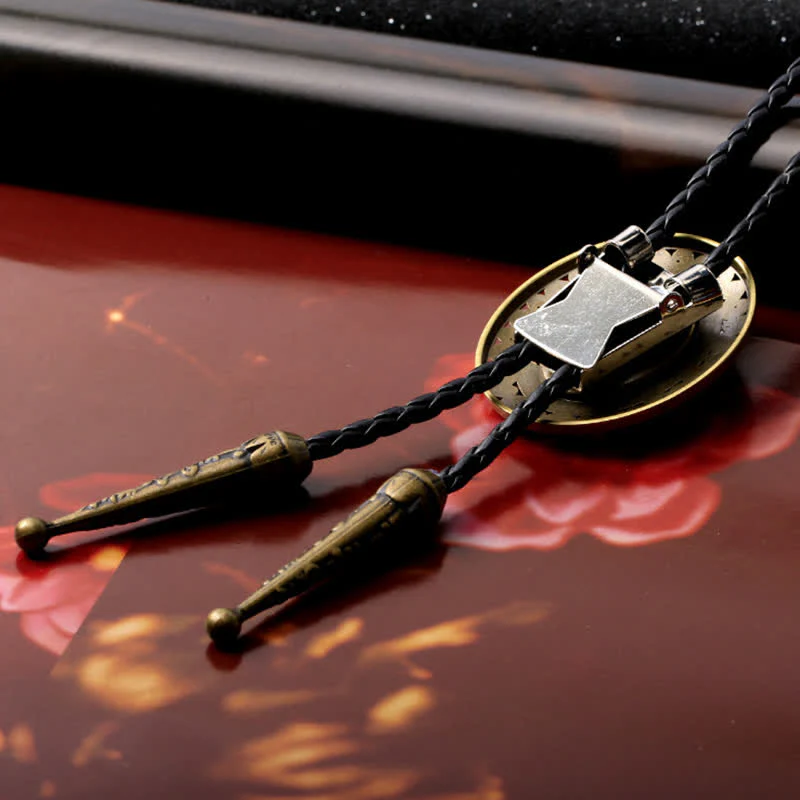 Western Style Middle Inlay Crystal Bolo Tie - Image 4