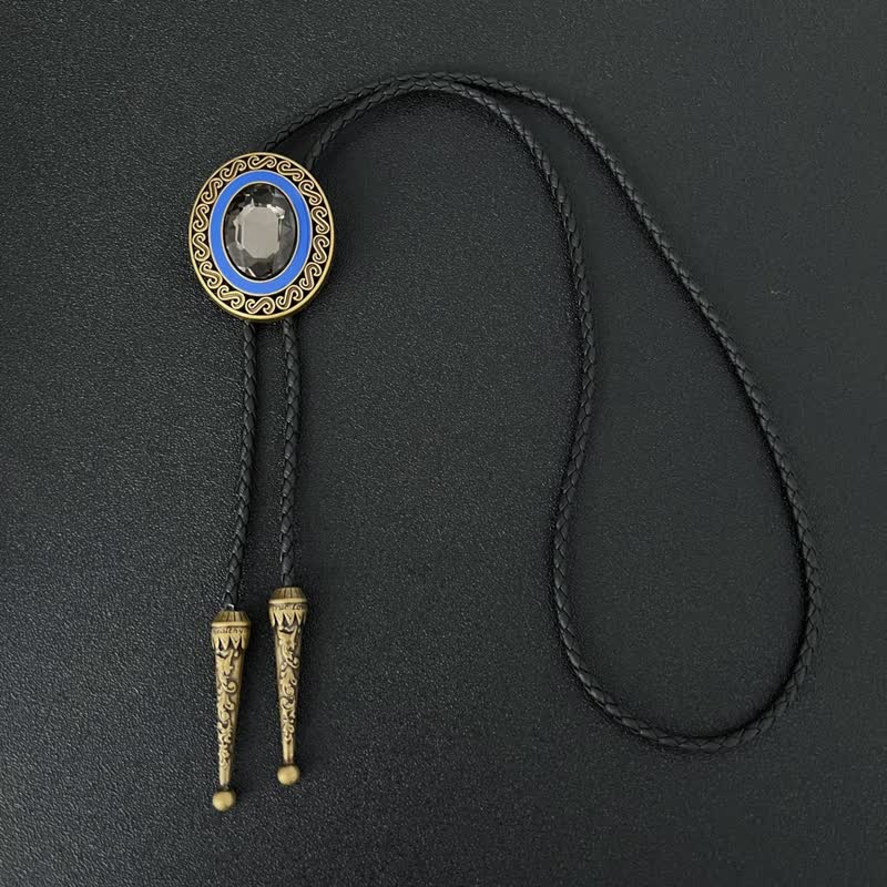 Western Style Middle Inlay Crystal Bolo Tie - Image 7