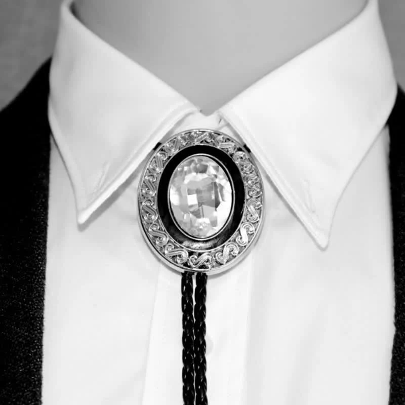 Western Style Middle Inlay Crystal Bolo Tie - Image 9