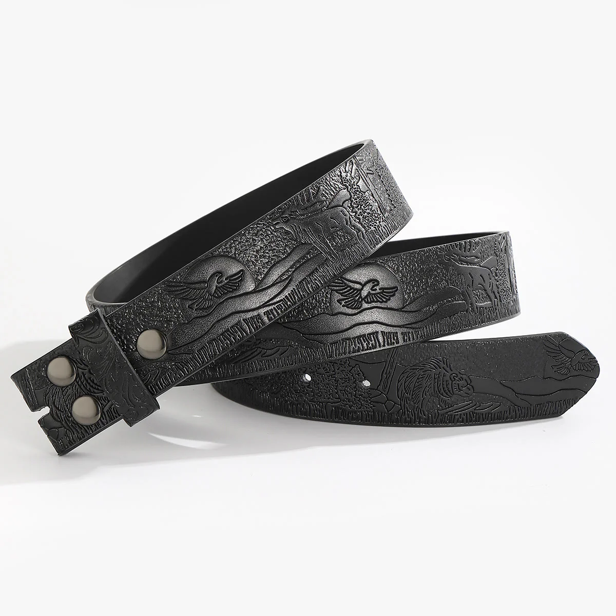 Western Wildlife Scene DIY Leather Belt Strap Without Belt Buckle - Image 6