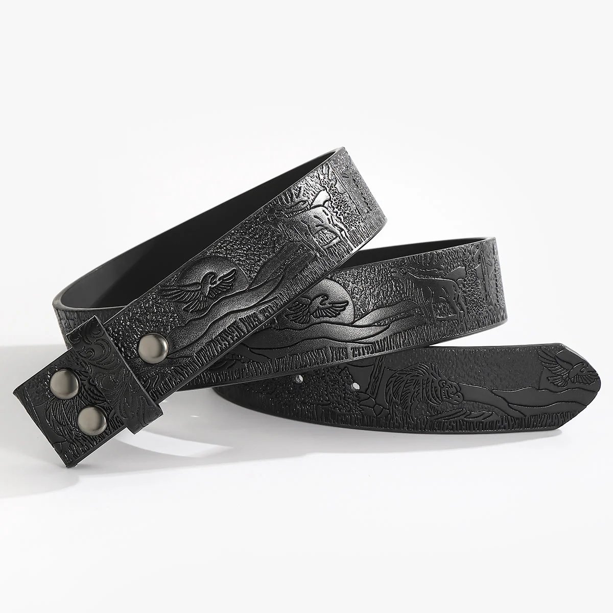 Western Wildlife Scene DIY Leather Belt Strap Without Belt Buckle - Image 7