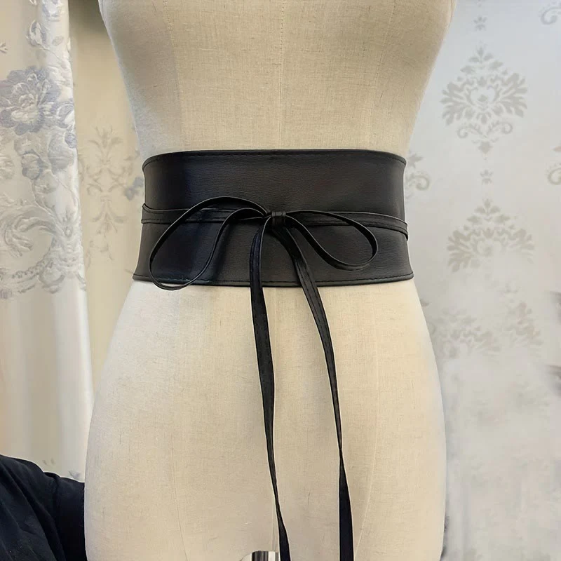 Wide Waist Belt For Women Lashing Leather Corset Belt - Image 4
