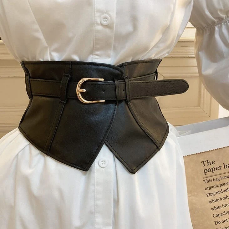 Wide Waistband For Women Leather Corset Belt - Image 3