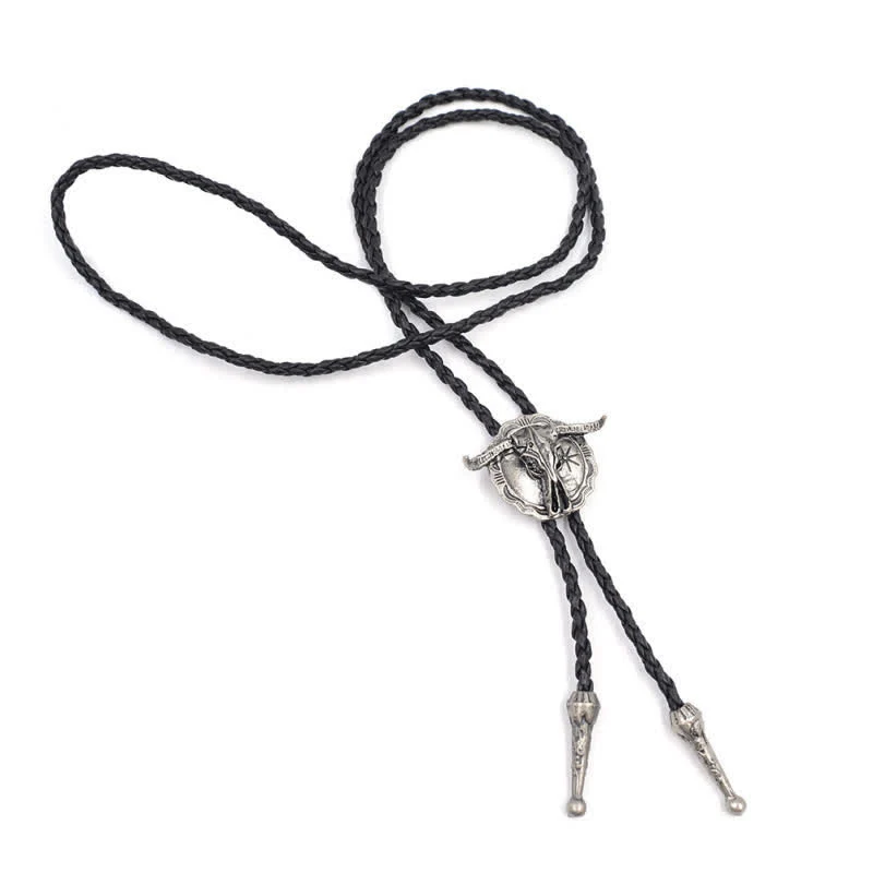Wild Western Rodeo Bull Head Bolo Tie - Image 3