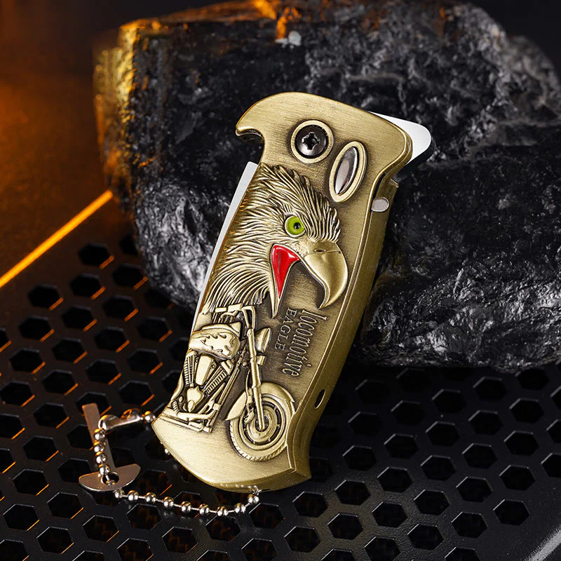 Windproof Metal Foldable Knife Jet Torch Refillable Butane Lighter - Image 9
