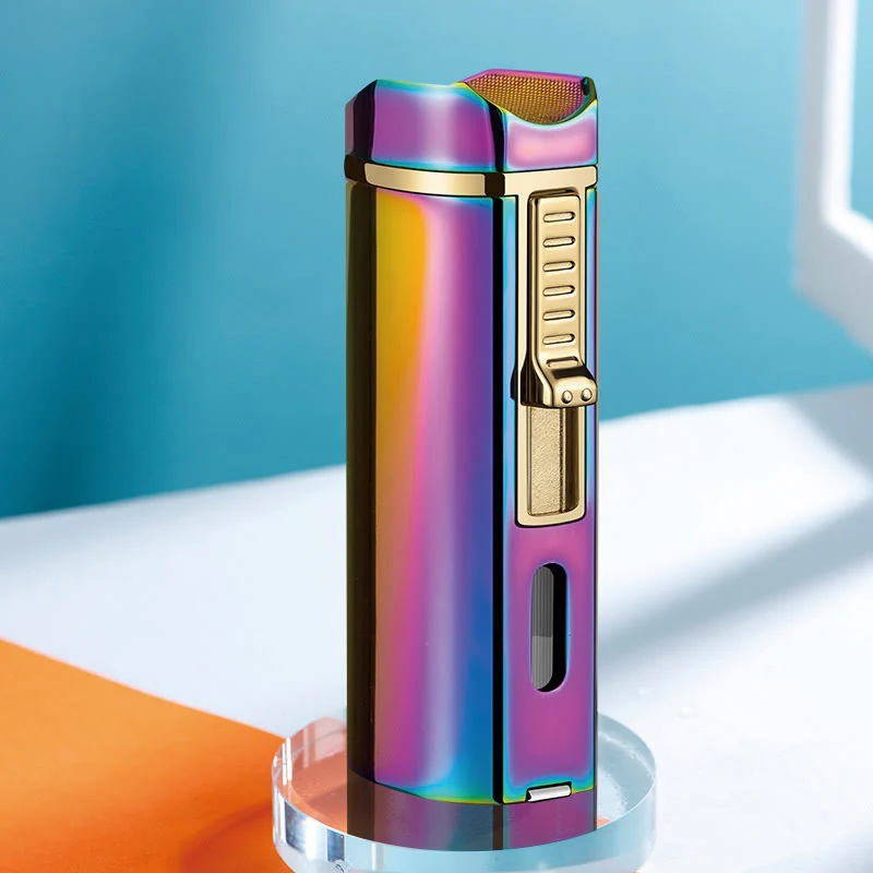 Windproof Triple Burner Lighter With Folding Cigar Cutter - Image 12