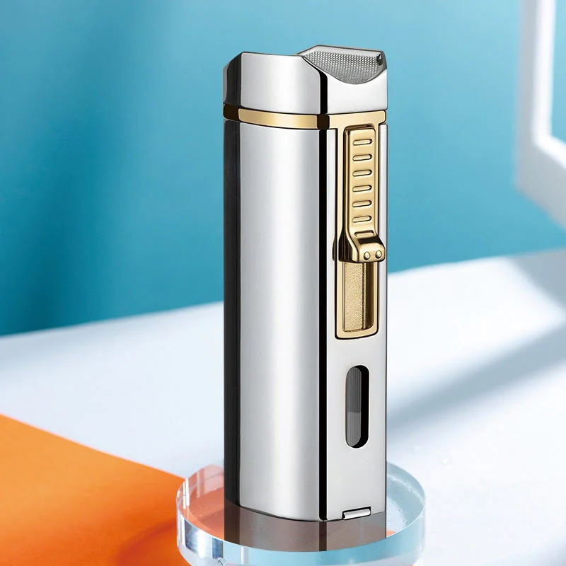 Windproof Triple Burner Lighter With Folding Cigar Cutter - Image 17