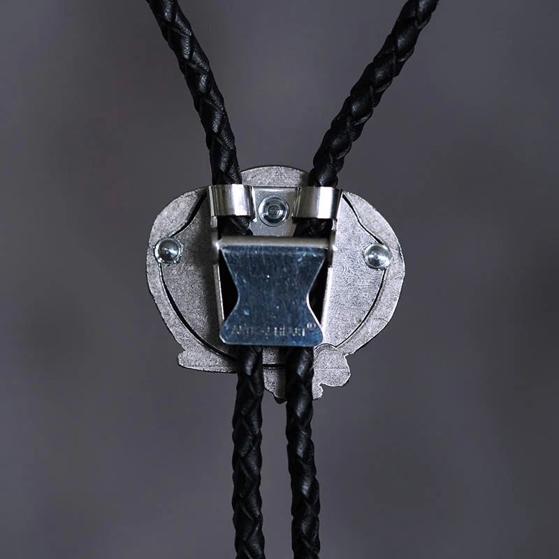 Wing-Accented Tiger Eye Stone Vintage Metal Bolo Ties - Image 6