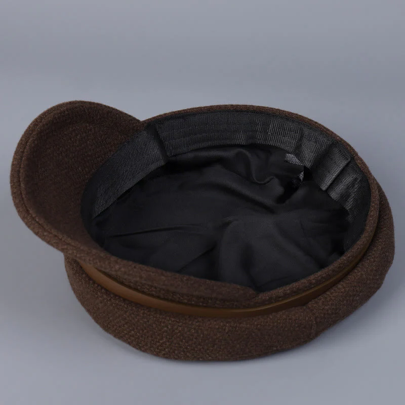 Winter Belt Metal Buckle Flat Top Women's Beret - Image 5