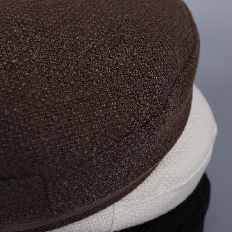 Winter Belt Metal Buckle Flat Top Women's Beret - Image 6