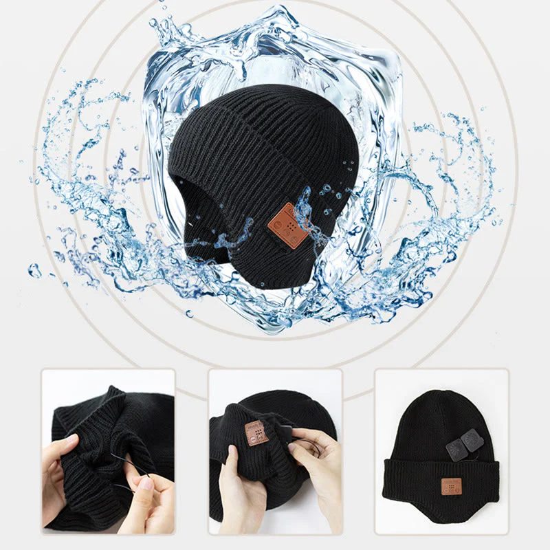 Winter Bluetooth Music Lighting Knitted Beanie Hat Detachable - Image 4