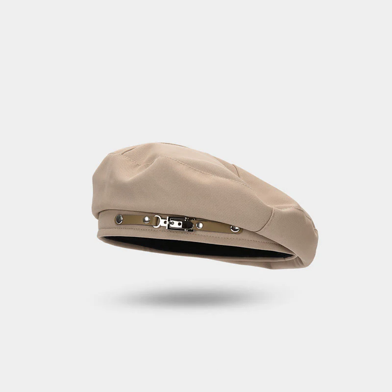 Winter Fashion Simple Metal Buckle Women's Beret Hat