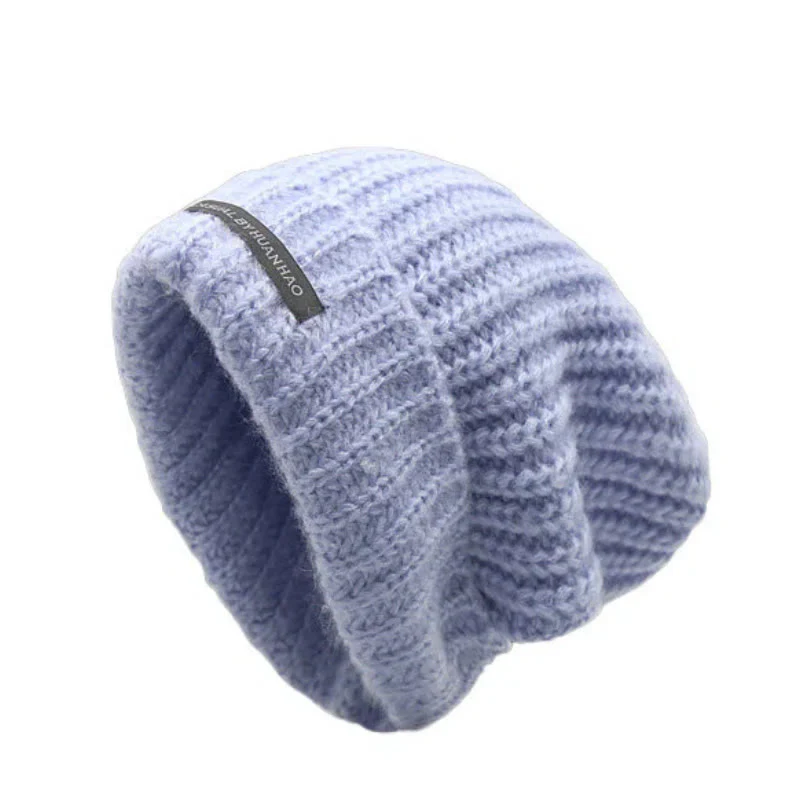 Winter Keep Warm Solid Color Knitted Beanie Hat - Image 5