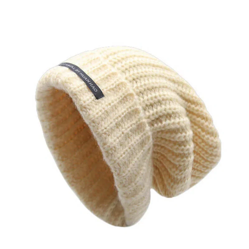 Winter Keep Warm Solid Color Knitted Beanie Hat - Image 6