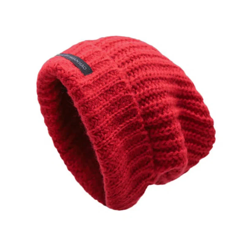 Winter Keep Warm Solid Color Knitted Beanie Hat - Image 7