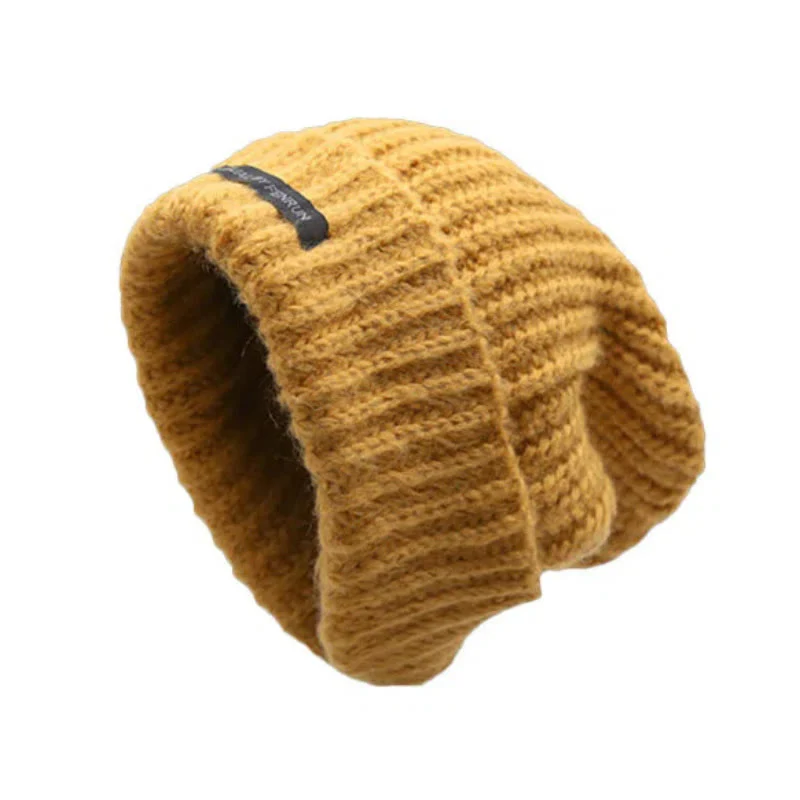 Winter Keep Warm Solid Color Knitted Beanie Hat - Image 8