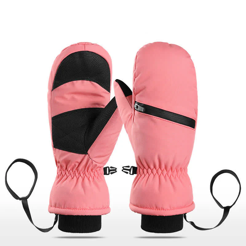 Winter Padded Zipper Pocket Ski Sports Gloves - Image 16