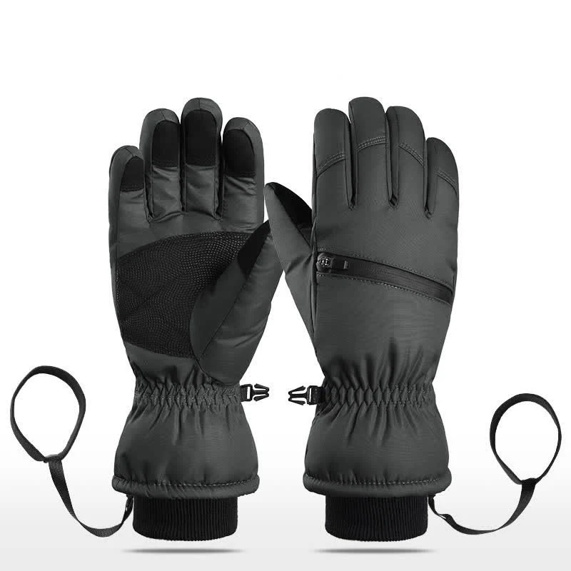 Winter Padded Zipper Pocket Ski Sports Gloves - Image 23