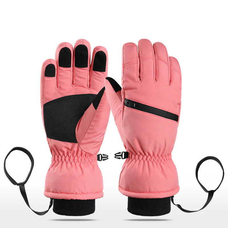 Winter Padded Zipper Pocket Ski Sports Gloves - Image 24