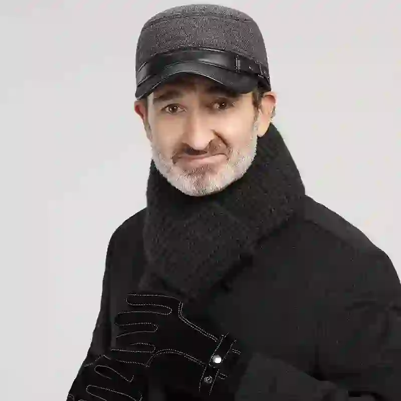 Winter Warm Earmuffs Casual Flat Top Hat - Image 2
