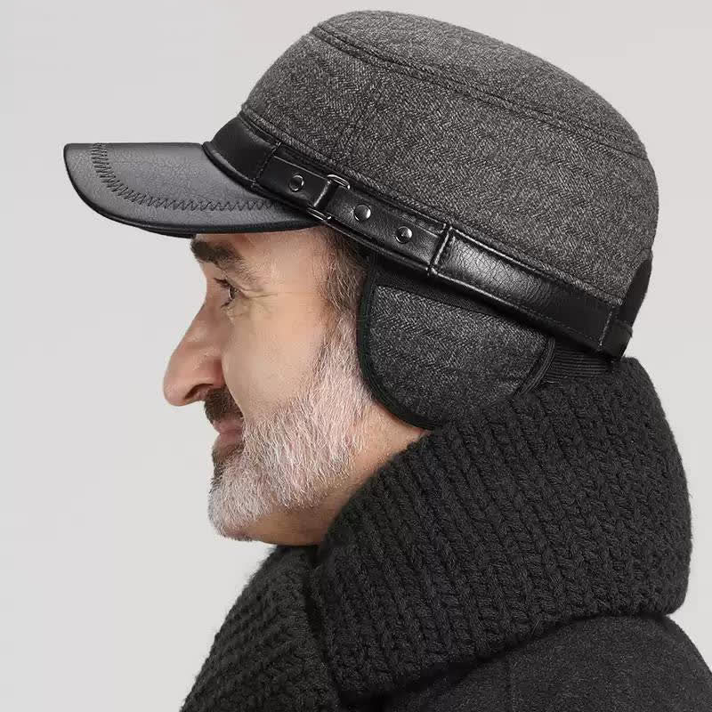 Winter Warm Earmuffs Casual Flat Top Hat - Image 4