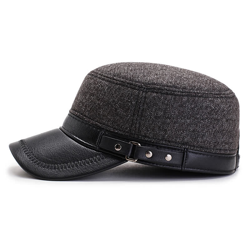Winter Warm Earmuffs Casual Flat Top Hat - Image 6