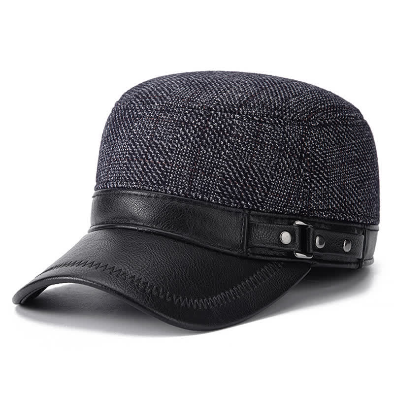 Winter Warm Earmuffs Casual Flat Top Hat - Image 8