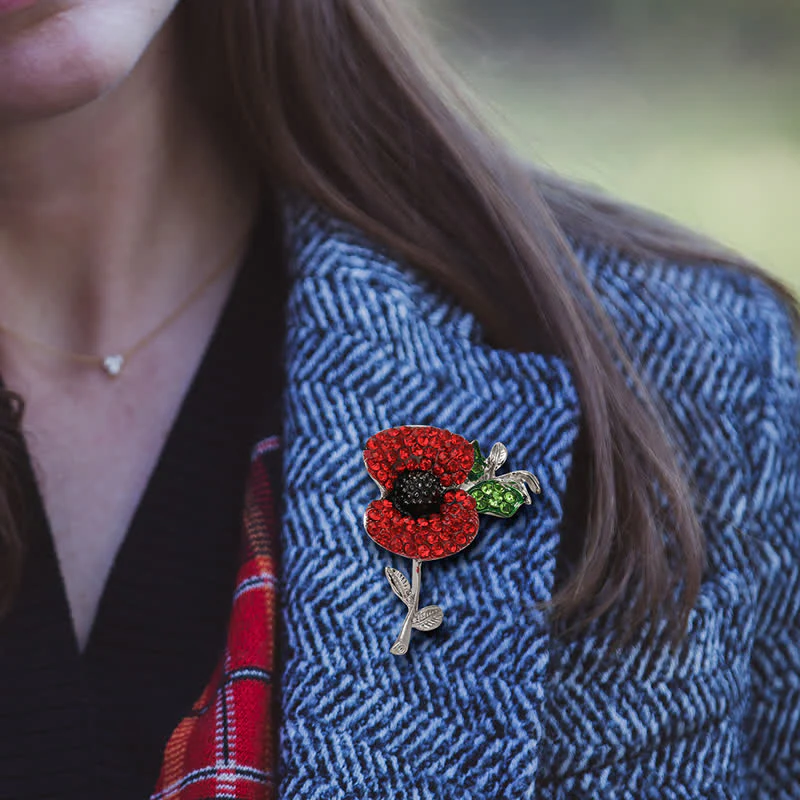 Women's Alive Poppy Safflower Brooch - Image 2