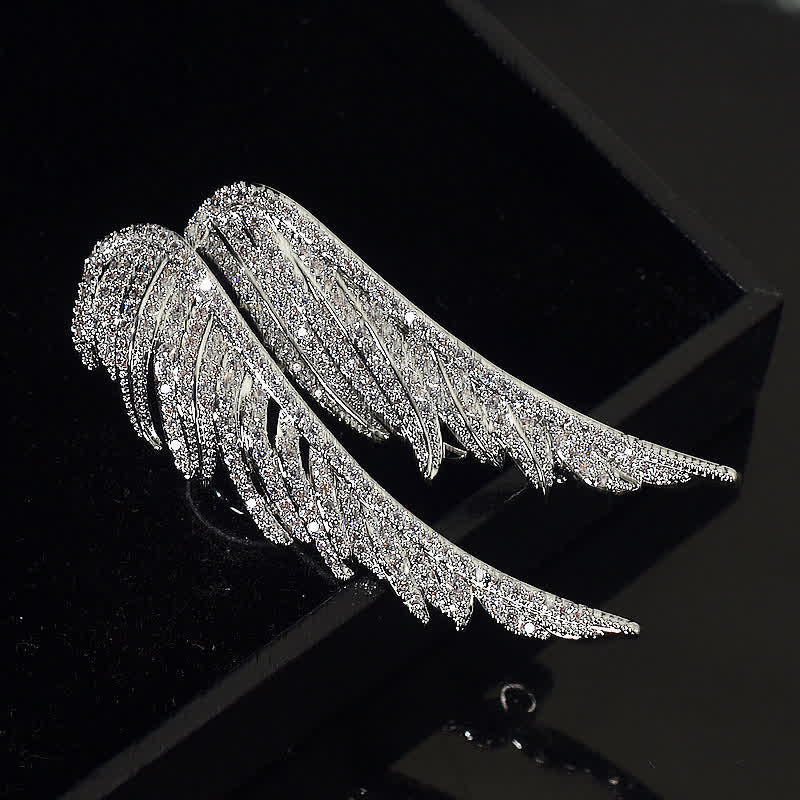 Women's Angel's Wings Exquisite Feather Shape Brooch - Image 2