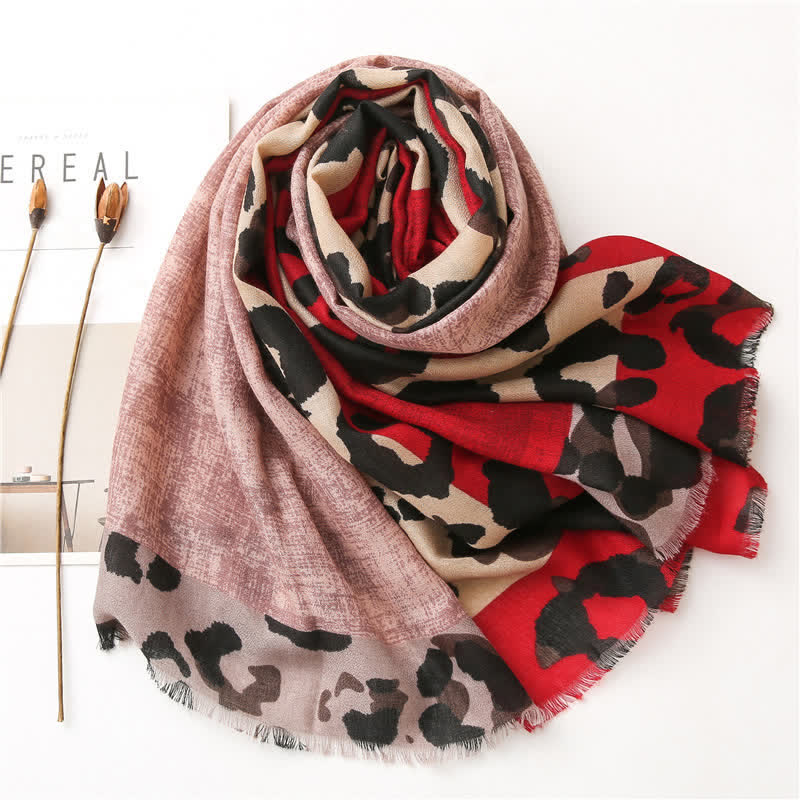 Women's Animal Leopard Printed Large Thin Scarf - Image 11