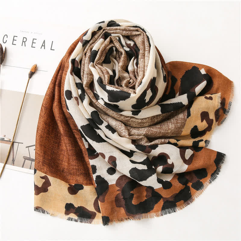 Women's Animal Leopard Printed Large Thin Scarf - Image 16
