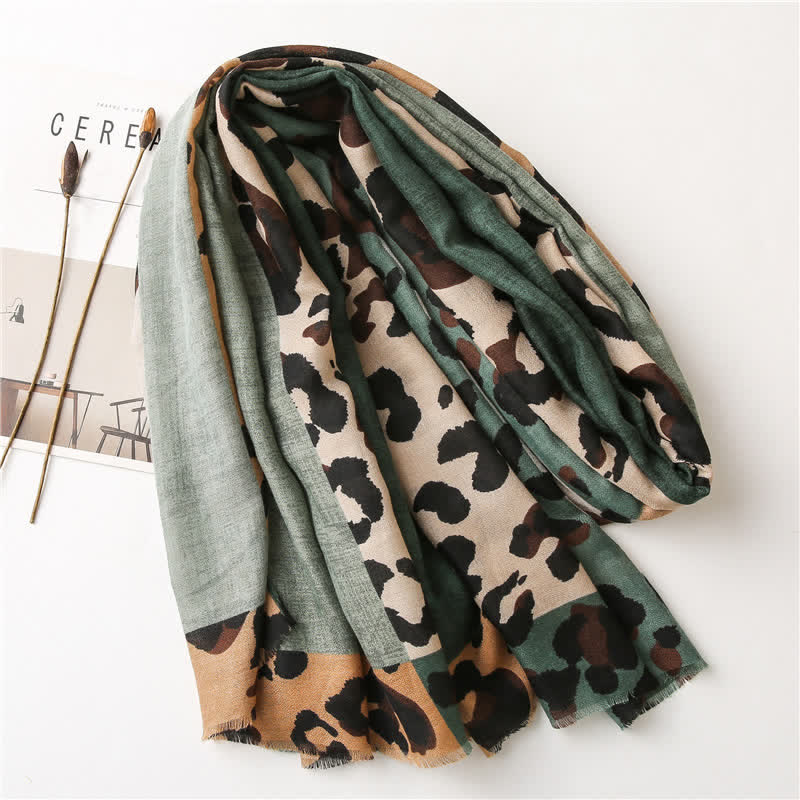 Women's Animal Leopard Printed Large Thin Scarf - Image 2