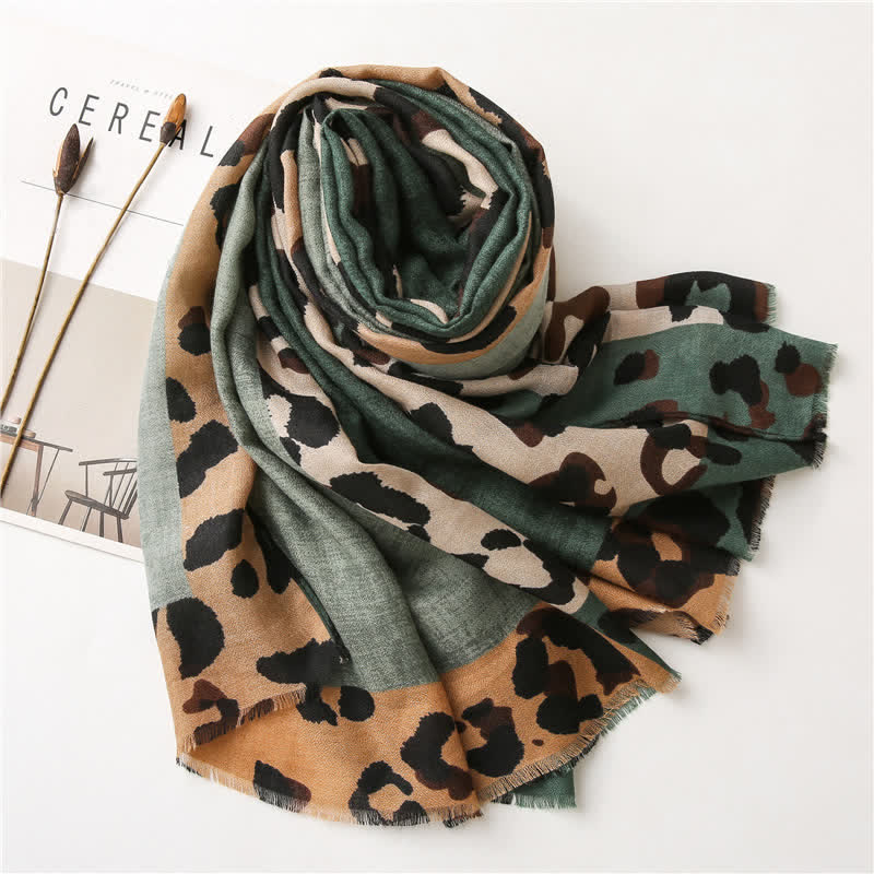 Women's Animal Leopard Printed Large Thin Scarf - Image 3