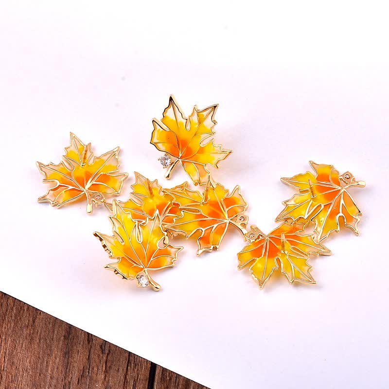 Women's Autumn Gold Maple Leaf Brooch - Image 2