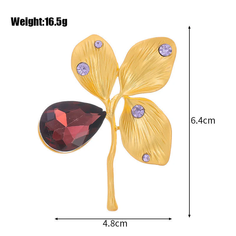 Women's Autumn Gold Maple Leaf Crystal Brooch - Image 6